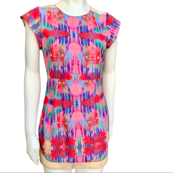 Nasty Gal multicolour mini dress with mesh detail - Picture 3 of 10